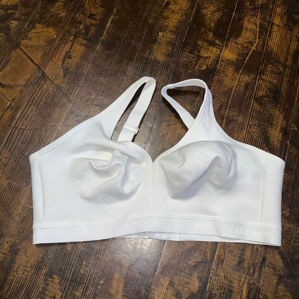 Cacique white jersey unlined full coverage no wire 40DD bra